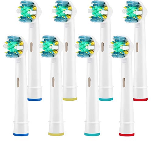 Toothbrush Replacement Heads Refill for Oral Electric Toothbrush Pro 1000 Pro 3000 Pro 5000 Pro 7000 Vitality Floss Action,8 Count with Covers