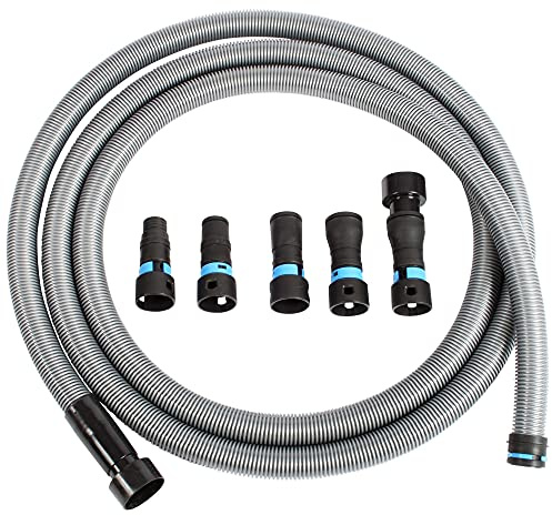 Cen-Tec Systems Quick Click 5m Hose 5-Piece Power Tool Adaptor Set for Dust | For home and shop vacuums. Dust collection adaptor set fits standard power tools.