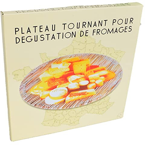 Présentoir À Fromages Plateau Tournant En Verre Motif Original Vendu Dans Son Coffret Cadeau Très Joli Design Elegant Pratique Pour Servir Le Fromage Mise En Bouche Toast Apéritif Modèle Rotatif