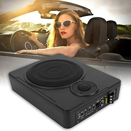SanBouSi 8 Ultra-Mince Caisson de Basses Voiture Actif Compact Subwoofer Amplificateur sous Le Siège de Voiture Boîtier en Aluminium 600W