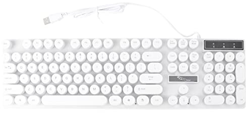Clavier Lumineux USB Blanc Portable à Touches Rondes pour Tablette | Plastique Léger, Design Mode et Aspect Épuré, Clavier Touche Ronde, Usage Voyage Extérieur