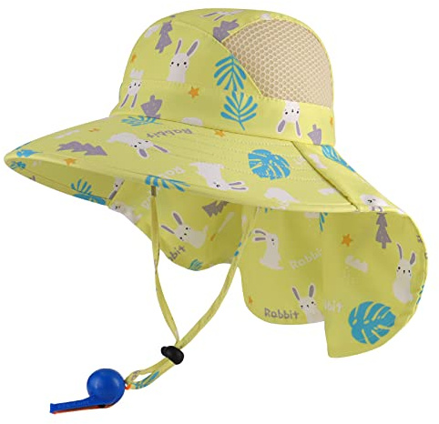 MK MATT KEELY solhatt barn UV-skydd 50+ flickor pojkar skärmmössa sommar med brett brätte i 2-8 år, One size