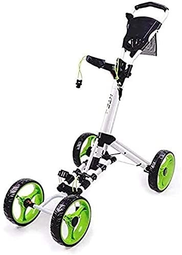 ZAANU Golf-Push-Cart Golf-Trolley Golf-Push-Carts 4-Rad-Golf-Push-Cart - Zusammenklappbarer Golf-Pull-Trolley mit Getränkehalter-Anzeigetafel-Tasche, Leichter Push-Pull-Golfwagen, leicht