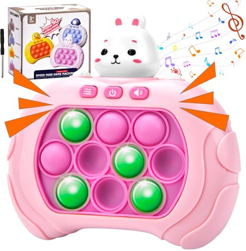 Quick Push Game Fidget Toys für Kinder Erwachsene, Osterhasen Pop it Fidget Spielzeug, Osterhase Pop It Elektronisches Quick Push Spiel mit Musik, Ostern Geschenk für Jungen, Mädchen,Teenager