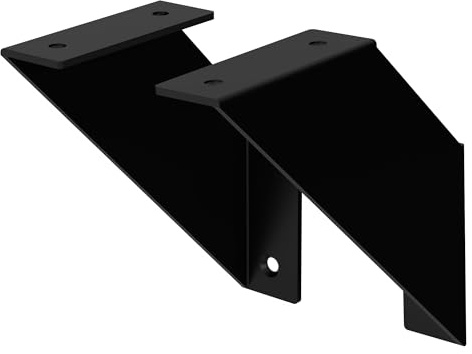 ML-Design 2 Stück Regalhalterung 15 cm, Schwarz, Metall, Dreieckige Regalhalterungen, Schwebende Regalwinkel, Wandmontage, 90° Wandhalterung, Regalträger Wandregal Wandkonsole Hängeregal Regalstütze