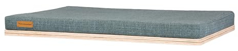Kratzbaumland Wandliege Relax gerade für Katzen, Wandmontage, Wandelement (Blaugrau - Designer)(Weiß, Metall)(50x34 cm)