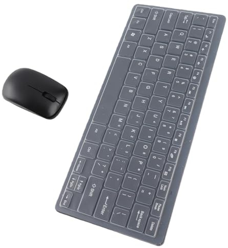 Combo de Teclado y Mouse, Juego de Mouse de Tecla Inalámbrico para la Oficina en Casa, Mini 2.4G y Cómodo Juego de Mouse con Película de Teclado, Compatible con el Sueño