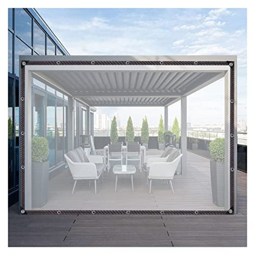 Waterproof Transparent Pergola Side Panels Customizable Size Foldable Tarpaulin Curtains for Indoor and Outdoor Use.