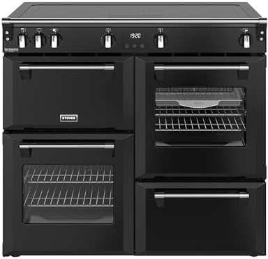 Stoves Richmond Deluxe 100Ei ZLS 100cm wide Electric Range Cooker with Induction Hob - Black - A/A/A Rated