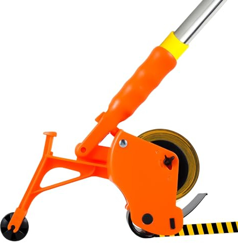 Heavy-Duty Floor Tape Applicator - Manual Push Tape Marking Tool for Driveway, Warehouse, Aisle & Sports Courts | Non-Slip Grip, Adjustable Pressure, Reusable Tape Roller (Includes 3 Refill Rolls)