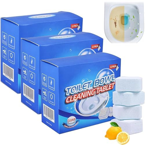 36 Pièces Tablettes Nettoyage Toilettes,Stop Odeurs, 360° Produit Nettoyant WC, Éliminer Dépôts Calcaire Tenaces Et D'Urine,Salle de Bain Contre Et Compatible Toilette