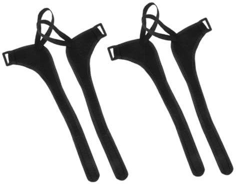 TOGEVAL Dragonnes pour Bâtons de Ski et Randonnée Réglables 2 Paires en Polyester Noir Dragonnes de Fixation Confortables et Solide Accessoire de Sport pour Maintien Sécurisé et