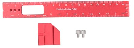 Regla para carpintería de 8 pulgadas, herramienta de medición de trazado de aleación de aluminio con bloque deslizante ajustable, regla de marcado de tope deslizante mecanizada
