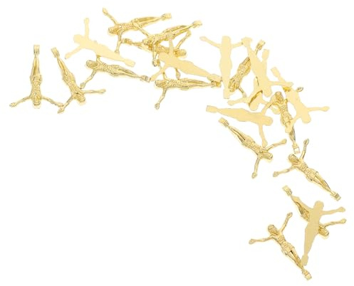 Parliky 20 Pezzi Ciondoli Croci in Lega di Zinco Figura Religiosa di Gesù, Pendenti Crocifisso Galvanizzati per Creazione Gioielli Cattolici, Decorazioni Religiose per Regali e Accessori