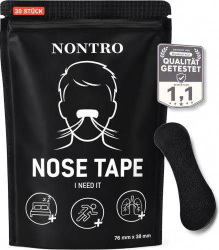 Nasenpflaster Atmunghilfe, gegen Schnarchen, Premium Nasenstrips, besseres Atmen für Sport, für Schlafen und Atmen, Anti Schnarchen, Nasal Strips (30 Stück)