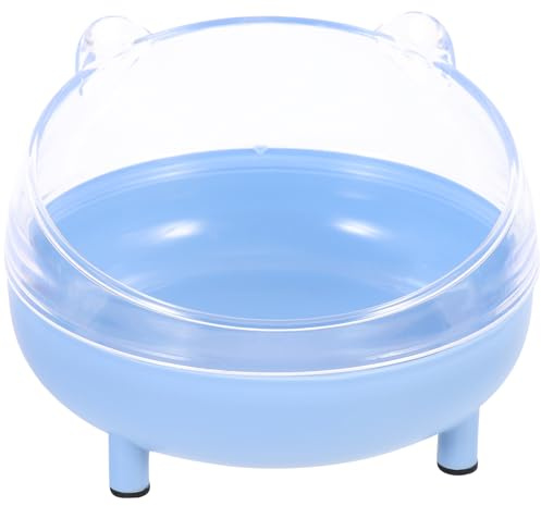 ULTECHNOVO Bañera para Hámster Compacta y Resistente, Caja de Baño para Chinchilla y Roedores Pequeños, Plástico Transparente Azul, Baño Diario Antiespaldas para Mascotas Pequeñas