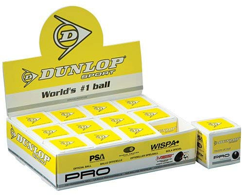 Dunlop Pro - Double Yellow Dot (One dozen) Squash Balls