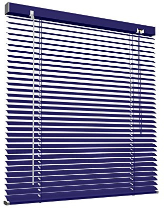 Victoria M. Aluminium Jalousie 60 x 130 cm, blau, Jalousie ohne Bohren, inkl. Klemmclips