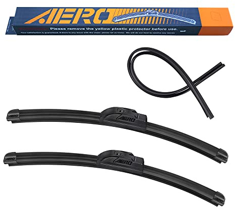 AERO Voyager 26 + 17 Premium All-Season OEM Quality Windshield Wiper Blades with Extra Rubber Refill + 1 Year Warranty (Set of 2)