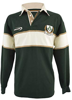 Ireland Bottle/Natural 3 Shamrock - Camiseta de Rugby de Manga Larga, Verde, S