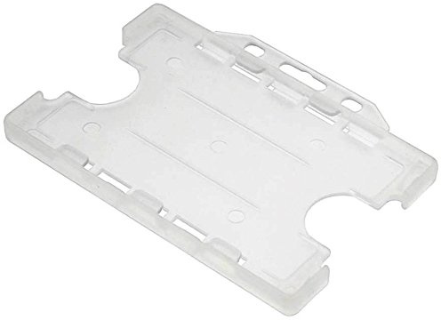 Customcard Ltd Double-Sided ID Card Holder - Secure, Clear Plastic for 2 Credit-Sized Cards (85mm x 54mm) - Durable, Lightweight for Work, School, Events - ID Card Holder for Lanyard (Clear,Pack of 1)
