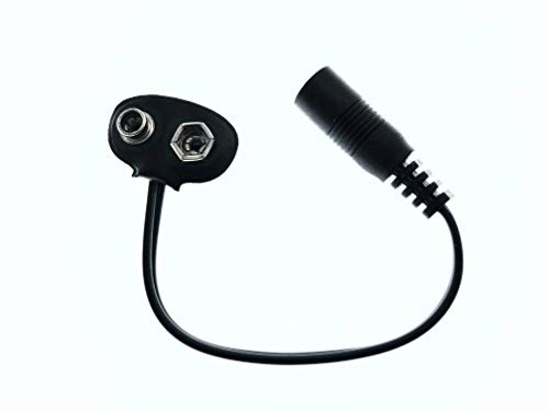 ProTechTrader 9v Battery Eliminator - Convertidor 9 voltios pilas dispositivos electrónicos para conectarse a un adaptador de pared de alimentación 9v Battery Eliminator Conector