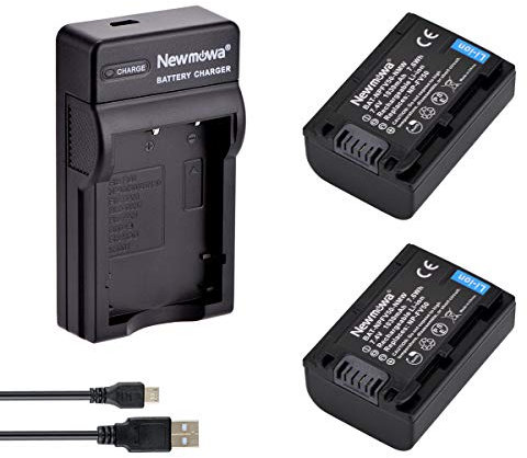 Newmowa Remplacement Batterie NP-FV50 (2) et Chargeur USB Portable Kit pour Sony NP-FV50 et Sony PJ430V, PJ540, PJ580V, PJ650V, PJ710V, PJ760V, PJ790V, PJ810, TD20V, TD30V, XR150
