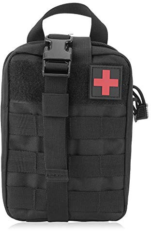 Bolsa de Primeros Auxilios,Bolsa de Rescate Mochila Táctica Militar Bolsa de Supervivencia de Emergencia de Viaje de al Aire Paquete de Bolsa de Medicina de Escalada(Negro)