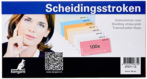 Kangaro 07071-13-20 Trennstreifen 180gr 120x225 2r RC rosa. 20 Kartons mit 100 Stück, Papier, 12x22.5x2.5cm