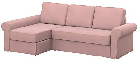Soferia Sofabezug Kompatibel Mit BACKABRO 2er-Sofa Sofaüberzug Sofaüberwurf Sofaschoner Cover Einfache Reinigung Allergiefrei Wasserabweisend Majestic Velvet Rosa