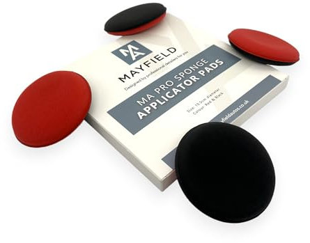 Mayfield Sponge Applicator Pads x4 - Polishing, Waxing, Dressing, Detailing, Valeting, Paint, Glass, Leather, Plastics, Interior & Exterior Trim, Detailing, Soft…