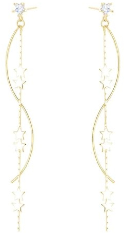 SLUYNZ 925 Sterling Silber Stern Ohrringe Kette für Damen Mädchen Lange Ohrringe Hängend Elegante ohrringe