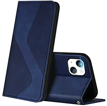 ZONNAVI Cover per iPhone 14 / iPhone 13, Flip Custodia Pelle PU con [Slot Cart] [Supporto Stand] [Magnetica], Cover a Libro Portafoglio per iPhone 14 / iPhone 13 (Blu)