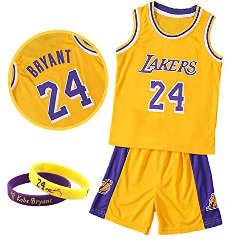 CLZWFZ Basketball Trikot Kit Kinder Fans Trikot Jungen Sportbekleidung Ärmellose Basketballweste Tops und Shorts Sport Set Sommer Trainingsanzug Geschenke für Jungen Grils