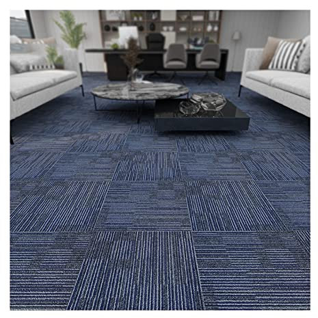 XLIHAWY Teppichboden- Kommerzielle Teppichfliesen, 20 X 20 Zoll Heavy Duty Quadrate Matten Mit PVC-Backing, Teppich Bodenfliesen Peel Stick Anti-Rutsch Rutschfester Fußpolster (Farbe : Blau, Größe :