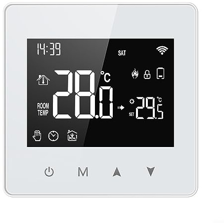 Tuya Thermostat intelligent Tuya Zigbee alimenté par batterie télécommande commande vocale programmabilité,Thermostat de chaudière mural, écran LCD, Télécommande de téléphone portable