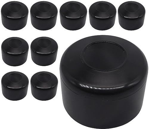 SKIR'CO (10 Stück) Zaunpfostenkappen rund 38 mm schwarz Kunststoffkappen für runde Zaunpfosten Zaunpfosten Zaunpfosten Abdeckungen Schwarz RAL 9005 Farbe