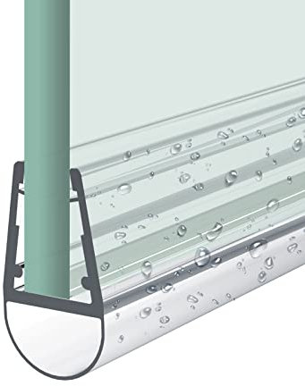Heilmetz Joint porte douche,longueurs 800mm, Joint de douche en PVC pour les portes de douche en verre de 7-8mm,Imperméable,découpable,installation facile,Joint porte de douche (S01,1 pièce)
