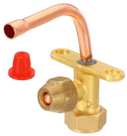 PATIKIL Aria Condizionatore Arresto Valvola Adatto per 1/4 OD Rame Tubo Dimensione Gomito 90 Grado 3 Via Angolo Arresto Servizio Valvola Raccordo per Mini Diviso AC Refrigerazione