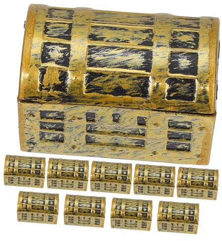 WHAMVOX 10 Stück Kleiner Schatzkisten Kunststoff Dekoration Piraten Spielset Partygeschenke Tischdeko 3,7cm