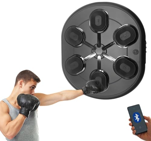 MAGIC SELECT Machine de Boxe Musicale, Équipement D'entraînement de Boxe Mural en PU, Tapis de Boxe LED, Bluetooth, Lumières au Rythme de la Musique. (2 Mode, 60x52x8 cm)