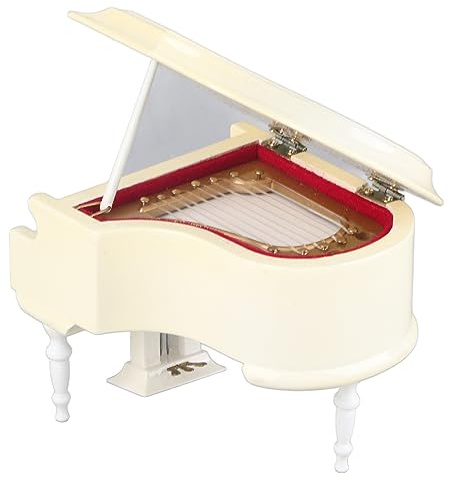 Replica di Pianoforte in Miniatura in Legno con Panca e Custodia, Modello di Strumento Musicale, Regali, Ornamenti
