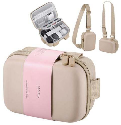 TAAOKA Digital Camera Case, Protective & Lightweight Camera Case with 2 Carrying Ways, Waterproof & Shockproof Small Camera Bag (Beige)