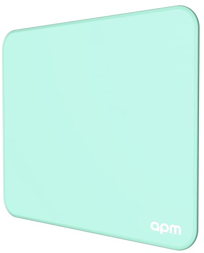 APM Tapis de Souris, Mousepad pour Bureau, Dimensions 25 x 21 x 0.3 cm, Base en Caoutchouc Antidérapante, Lavable, Bords Tissés Durables pour Souris Optique, Laser, Gaming, Bureautique, Vert, 571275