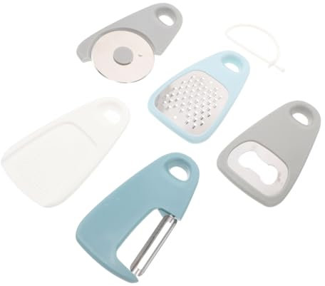 HOLIDYOYO Juego de 5 Herramientas de Cocina Multifunción Rallador, Abridor de Botellas, Cortador de Frutas y Pelador, Adecuado para Cocina y Camping