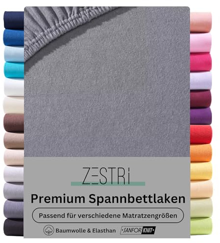 Spannbettlaken 140x200cm bis 160x200 cm | Anthrazit | für Matratzen bis zu 25 cm Steghöhe | Premium Stoffgewicht 190g/m² | ÖKO-TEX