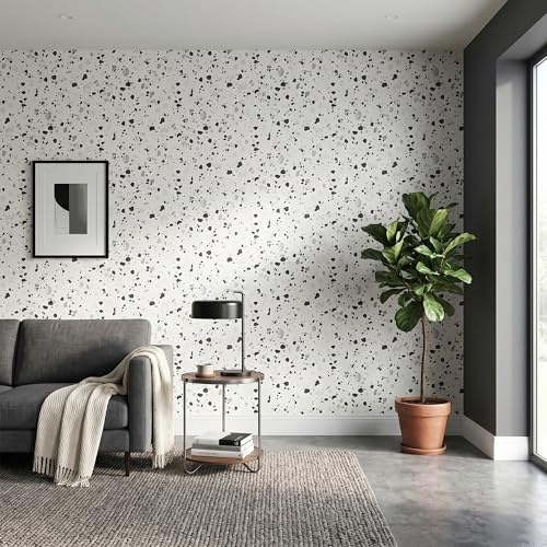 Ambiance Sticker Rouleau Adhésif Sol Terrazzo Anti-dérapant Etanche au Mètre pour Salon, Chambre et Salle à Manger - H60 cm x L2 m