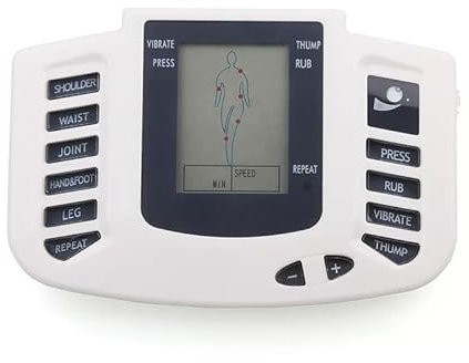 Appareil de massage,Masseur domestique à fréquence moyenne, 8 modes et 15 intensités, electrostimulateur musculaire，pour les articulations, les épaules, la taille, les jambes, les mains et les pieds