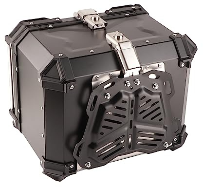 MasYosh 45L Avventura Avventura in Alluminio Top Case Tail Box Box, Grande capacità per Il Casco a Faccia Piena con Tappetino Ad Assorbimento D'urto