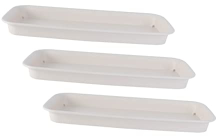 GALPADA 3Pièces Saucisses Rectangulaires Plastique pour Pots de Fleurs Trays Anti-Fuite Résistantes Aux UV et Durables pour Jardinage